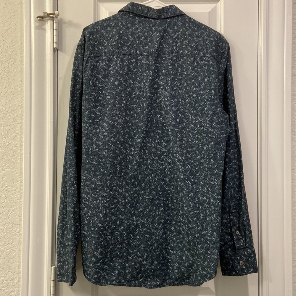 Calvin Klein - Navy Print Button Down Dress Shirt - Picture 8 of 8